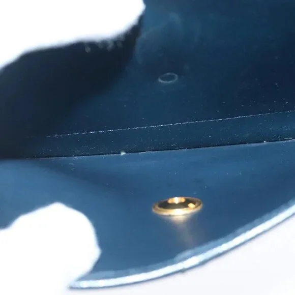 Christian Dior Chain Shoulder Bag Leather Navy Gold Auth yk16101 - Picture 12 of 16